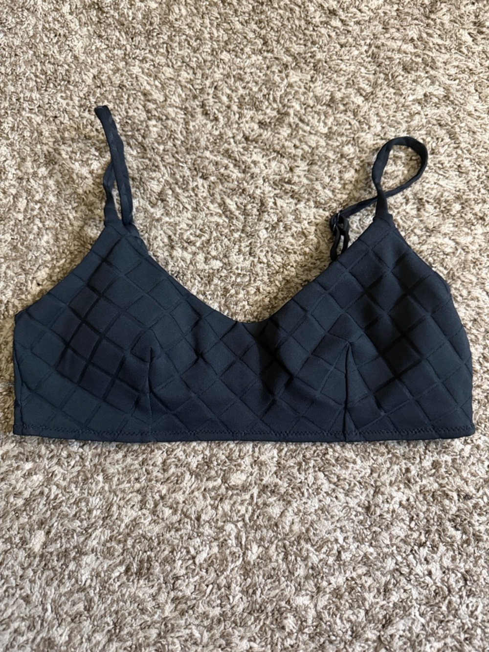 lululemon athletica Black Quilted Bralette/swim top